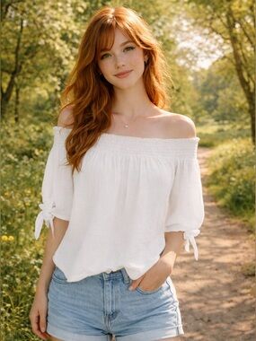 Vanilla Star off the shoulder white top